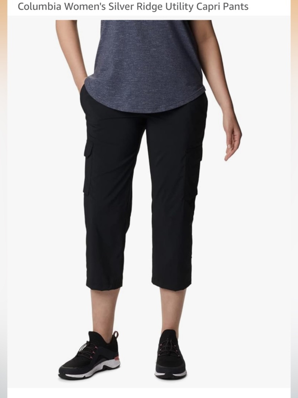 Columbia Women's Silver Ridge Utility Capri Pants Black 22W BNWT